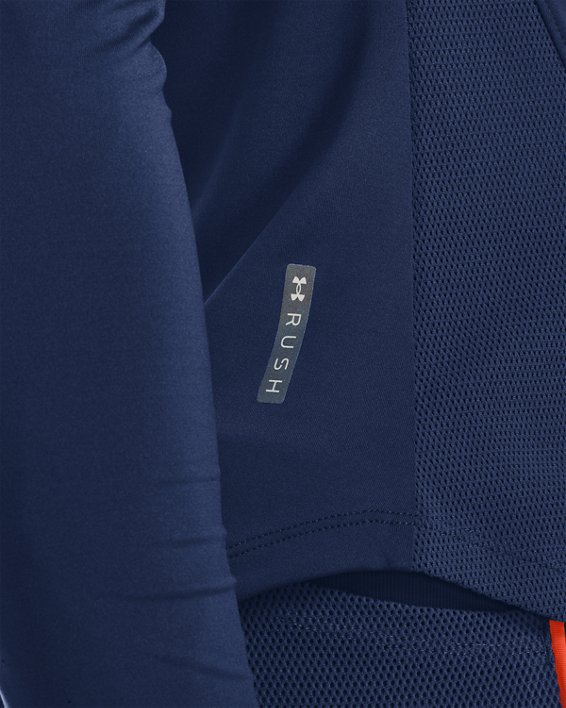 Women's UA RUSH™ HeatGear® Mesh Long Sleeve, Blue, pdpMainDesktop image number 4